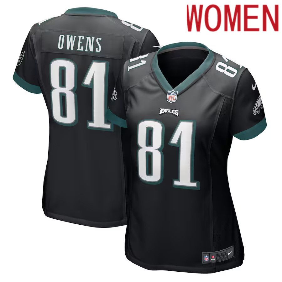 Women Philadelphia Eagles #81 Terrell Owens Nike Black Retired Player NFL Jersey